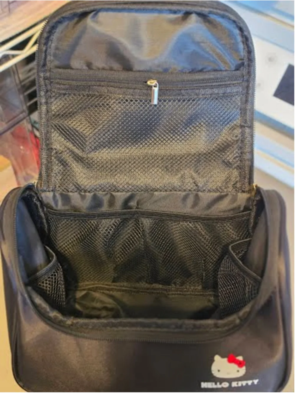 #HK-2381 Hello Kitty Large Makeup Accessory Bag with Several Mesh Inside Pockets